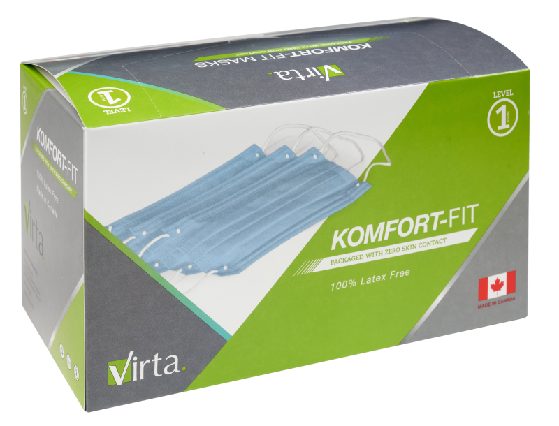 Virta Komfort-Fit Pleated L1 Mask – Blue 50/bx